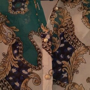 Tops - Baroque patterned chiffon shirt Tops - Baroque patterned chiffon shirt